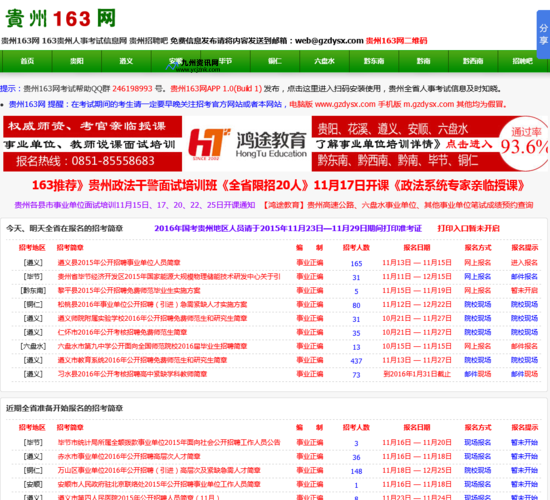 贵州人考试信息网 贵州163公务员(新163贵州人考试信息网 贵州163)