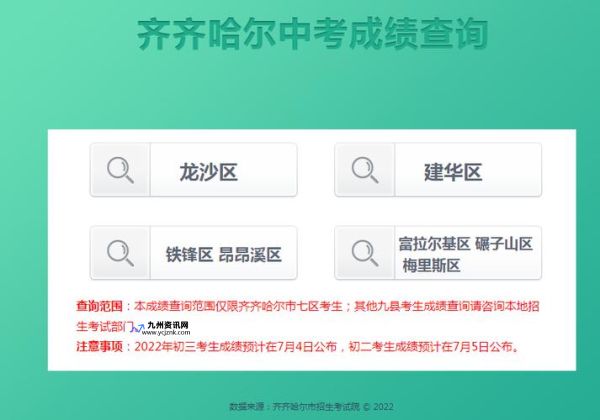 齐齐哈尔中考成绩查询入口网站2023(齐齐哈尔中考成绩查询网站官网)