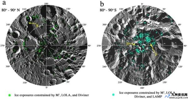 月球上的冰分布于哪(月球两极存在水冰)