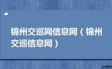 锦州公安交巡信息网站官网(锦州公安交巡信息网官网)